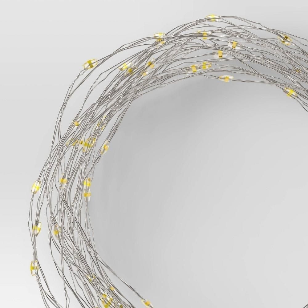 10.5' 30ct Battery Operated LED Fairy String Lights Pastel Color w/ Silver Wire